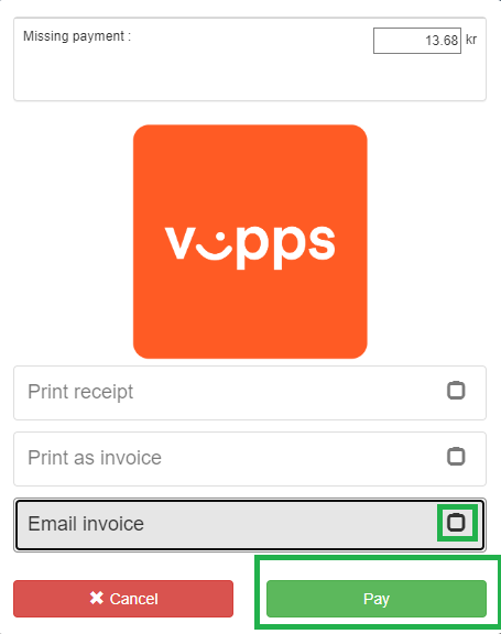 Payment Screen
