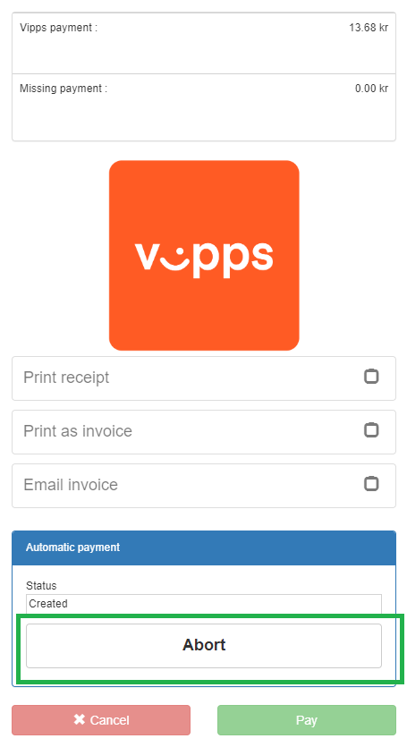 Abort Payment