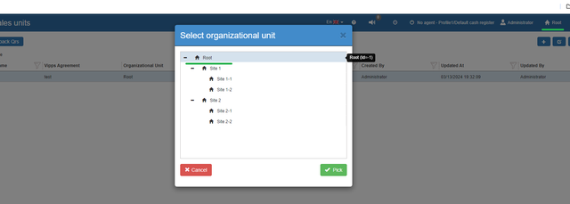 Select Org Unit